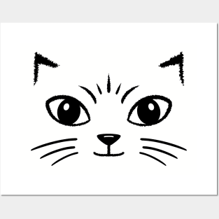 Cute Cat Face Posters and Art